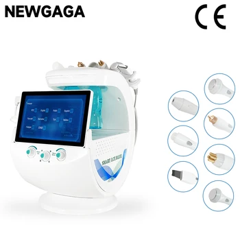 NEWGAGA 7 в 1 Ice Blue Magic Зеркало для Микродермабразии Анализатор кожи Кислородный аппарат Ультразвуковой Водный Пилинг Криотерапевтический массажер  5