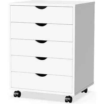 OLIXIS, 5 ящиков, деревянный картотечный шкаф для домашнего офиса, портативное мобильное хранилище, белый, для хранения, Шкаф для хранения большой емкости  5