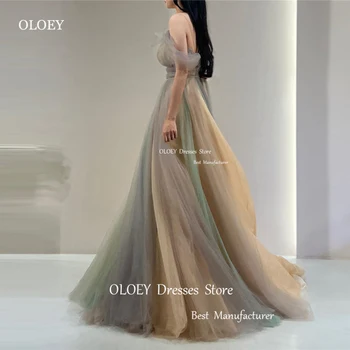 OLOEY Fairy Тюлевые Разноцветные Корейские вечерние платья трапециевидной формы для свадебной фотосессии, платья для выпускного вечера, Элегантное платье для вечеринки со шнуровкой сзади  3