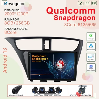 Qualcomm snapdragon для Honda CIVIC LHD Хэтчбек 2012-2017 Android 13 Автомобильный радиоприемник стерео GPS навигация Carplay Auto No 2din DVD  5