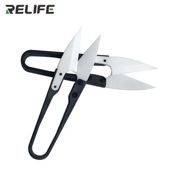 RELIFE RL-102 Изолированные Керамические U-образные Ножницы для Ремонта Мобильных Телефонов, Резки Кабелей Аккумуляторных Батарей, Антистатические Ножницы, Ручной Инструмент  4