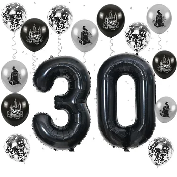 RIP 20s Birthday для оформления 30-летия Женщины Мужчины Вечеринка 30-летия Гигантский воздушный шар с цифрами из фольги, конфетти на день рождения, латексный шар  5