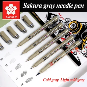 SAKURA, Водонепроницаемая ручка для зацепления за нитки, ручка для создания дизайна, Цветная ручка для рисования, специальная для набора анимации для рисования, холодный серый  5