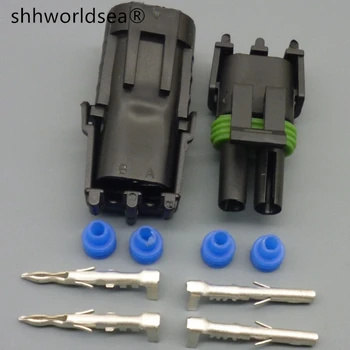 shhworldsea 2-контактный водонепроницаемый электрический разъем, штекер-розетка, гнездо для инжектора мотоцикла 12010973 12015792 для GM  10