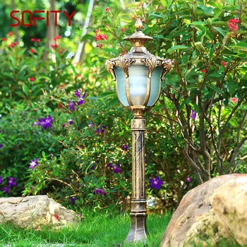 SOFITY Bronze Outdoor Lawn Light LED Ретро Садовый Светильник Водонепроницаемый IP65 Home Decor для Внутреннего Двора Виллы  0