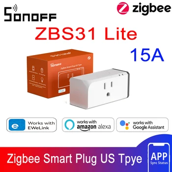 SONOFF ZBS31 Lite US Zigbee Smart PLug 15A Умные Розетки Zigbee Работают с Голосовым Управлением SmartThings Hum Alexa eWeLink  5