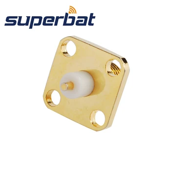 Superbat 10шт RP-SMA Женский Прямой 4-луночный контактный разъем для пайки на панели с 4 отверстиями  5
