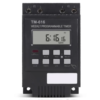 TM616 Цифровой переключатель времени 30A 220V Крепление на Din-рейку Программируемое реле таймера управления Smart Home  5