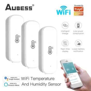 Tuya Wifi Smart Датчик температуры И влажности Приложение для дистанционного управления Монитором Smart Life Работает с Amazon Alexa И Google Home  5