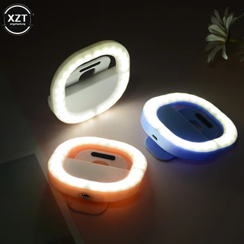 USB-зарядка, светодиодное кольцо для селфи, объектив для мобильного телефона, светодиодная лампа для селфи, кольцо для iPhone Samsung Xiaomi, мини-телефон, планшет, селфи-лампа  4