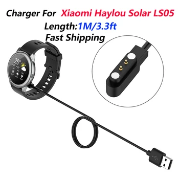 USB-зарядное устройство длиной 1 м /3,3 фута для Xiaomi Haylou Solar LS05 Кабель для быстрой зарядки Док-станция для подставки Адаптер питания Аксессуары для смарт-часов  4