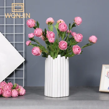 WQNJIN Искусственные Цветы, 3 Головки, Одиночный Пион, Розовый букет Lulian, Цветочная композиция для гостиной, Свадебный Цветок  5