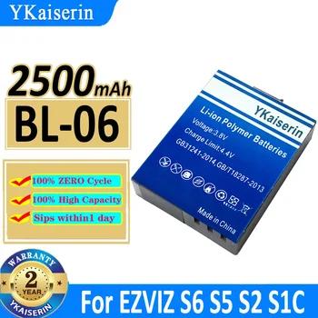 YKaiserin Сменный Аккумулятор BL-06 BL06 2500 мАч Для EZVIZ S6 S5 S2 S1C Bateria + Бесплатные Инструменты  1