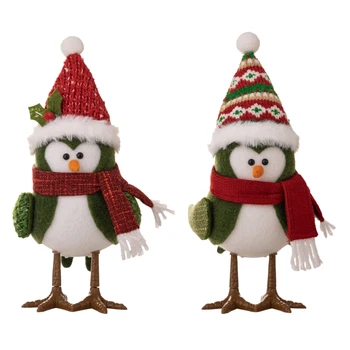 YYSD 2 Рождественских светящихся украшения в виде птиц, универсальные настольные куклы, украшение домашнего окна, декор для вечеринок и свадеб  4