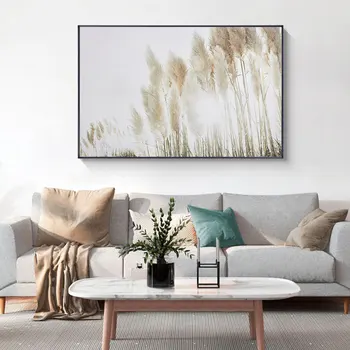 Абстрактная живопись на сухой траве, HD Принты и плакаты на холсте, современная настенная картина с растениями для гостиной, украшения дома  5