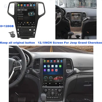 Автомагнитола с сенсорным экраном Android 13 для Jeep Grand Cherokee 2013-2018, навигация, ТВ-монитор, GPS, радио, Мультимедиа  5