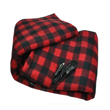 Автомобильное греющее одеяло с подогревом 12 В Прикуриватель Клетчатое одеяло для путешествий Теплый матрас Автомобильное электрическое одеяло Новое  5