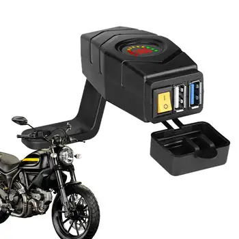Автомобильное зарядное устройство USB C, аккумулятор для скутера, автомобиль со светодиодным контролем напряжения, автомобильное зарядное устройство для электромобиля Type C, 2-портовая полноскоростная зарядка для  4