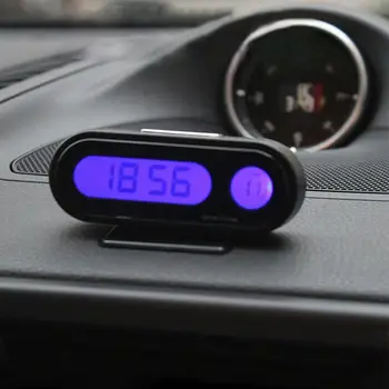 Автомобильные цифровые часы, мини-электронные часы, автомобильный термометр, Аксессуары для времени на приборной панели, автомобильные часы, светящийся автомобиль I4K1  5