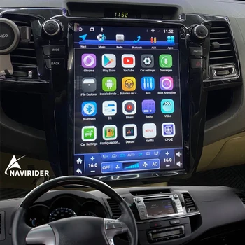 Автомобильный радиоприемник Android 13 в стиле Tesla с вертикальным экраном для Toyota Fortuner Hilux 2007-2015, Gps-навигатор Carplay, 12,1-дюймовый видеоплеер  5