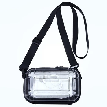 Акриловая прозрачная маленькая сумка через плечо, женская прозрачная пластиковая маленькая сумка через плечо, переносная косметичка, кошелек, чехол для мобильного телефона  5