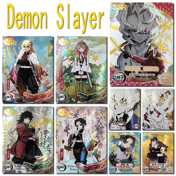 Аниме Demon Slayer SSR card Kamado Tanjirou Rengoku Kyoujurou Hashibira Inosuke Blood Origin Коллекция Подарков на День рождения и Рождество  4