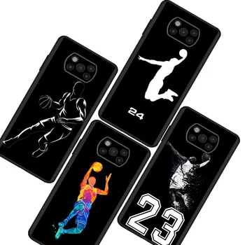 Баскетбольный Плакат Чехол Для Телефона Xiaomi Mi Poco X3 NFC X4 Pro F5 M3 M4 F4 C40 F1 F3 GT M5 C51 Черный Мягкий Защитный Чехол  5