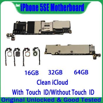 Бесплатный iCloud для Iphone 5SE SE Материнская плата с полным набором микросхем Оригинальная разблокированная логическая плата 16 ГБ / 32 Гбайт / 64 ГБ Хорошего качества  3