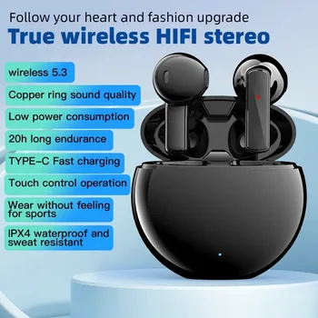 Беспроводная гарнитура WTS Wireless5.3 True, Высококачественная, Мини, легкая, Бинауральная, В ухо, сверхдлинное время автономной работы, Спортивная  5