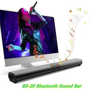 Беспроводная звуковая панель Bs-20 Bluetooth, сабвуфер, цветная подсветка Rgb, стереосистема объемного звучания, домашний кинотеатр, телевизор с дистанционным управлением, динамики Bluetooth  5