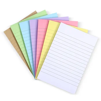 Блокноты-самоклеящиеся блокноты для заметок, бумажные стикеры ярких цветов, блокноты в поперечную полоску  5
