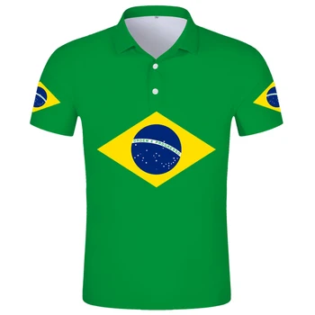 Бразильская рубашка поло с бесплатным пользовательским названием, Бюстгальтер, Рубашка Поло страны, Флаг Португалии, Португальский Принт, Фото Федерации Бразилии, Одежда своими руками  5