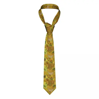Ваза с двенадцатью подсолнухами Галстуки Мужские Шелковые галстуки с изображением Винсента Ван Гога на заказ для офиса  5