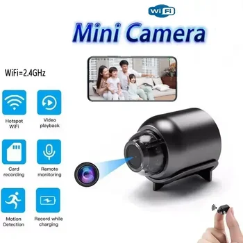 Веб-камера 1080P HD Беспроводной Wi-Fi, приложение для удаленного телефона, внутренний монитор автомобиля, мини-камера ночного видения, безопасность, Видеомагнитофон, Видеокамера  5