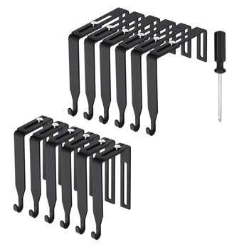 Вешалки для шкафов Универсальный набор вешалок для перегородок Металлические Черные Крючки для шкафов Дверные Зеркальные вешалки Для шкафов Настенные крючки  5