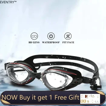 Взрослые Профессиональные Водонепроницаемые Плавательные очки С затычками для ушей, для плавания в бассейне, водных видов спорта, Очки с защитой от запотевания и ультрафиолета Eyewear HD  5