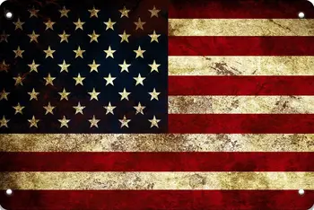 Винтажная жестяная вывеска США Американский флаг Металлическая жестяная вывеска Настенный декор Металлическая табличка 8x12 дюймов Настенный художественный магазин Shop Bar Cave  5