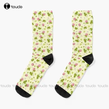 Винтажные носки с цветочным рисунком, винтажные носки для уличного скейтборда с цветочным рисунком, цифровая печать 360 °, Рождественский подарок на Новый год, ретро-арт  5