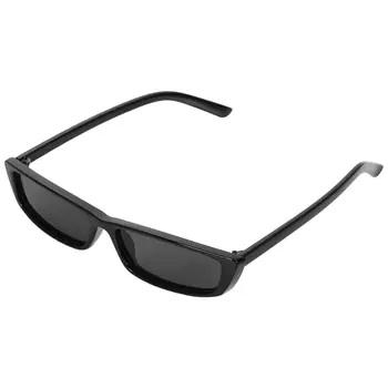 Винтажные прямоугольные солнцезащитные очки Женские солнцезащитные очки в маленькой оправе Ретро-очки S17072 в черной оправе  4