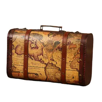 Винтажный чемодан Коробка Органайзер Чехол Ностальгический ящик для хранения для витрины магазина  5