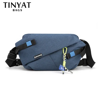 Водонепроницаемые сумки через плечо TINYAT для женщин, нейлоновая спортивная сумка-мессенджер, роскошные брендовые сумки через плечо, мобильный файл, мужская нагрудная сумка  5