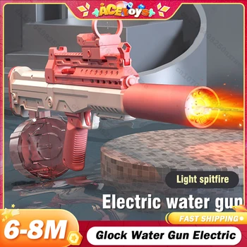 Водяной пистолет Glock, Электрический полноавтоматический пистолет большой емкости, игрушка для непрерывной стрельбы, Летняя пляжная игра на свежем воздухе, Подарки для детей  5