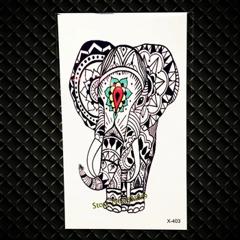 Временные татуировки YURAN Hot Ganesha Elephant Design Для женщин с рисунком для девочек, нетоксичный боди-арт, тату-наклейки для макияжа  5