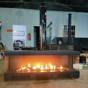 Встроенная горелка Комнатный обогреватель 1,6 м С видом на пламя с трех сторон Камин на природном газе С выходом В Канаду По морю  2