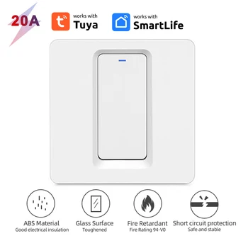 Выключатель водонагревателя Tuya 20A Умный Wifi Настенный выключатель с дистанционным управлением голосовым управлением Работа таймера С Alexa Home  4