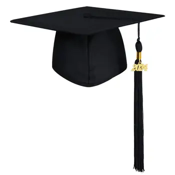 Выпускная шляпа для взрослых с кисточкой, однотонная праздничная шляпа для бакалавриата средней школы, реквизит для косплея  5