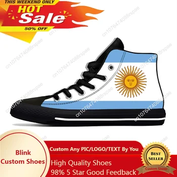 Высокие кроссовки с флагом Аргентины, мужская женская повседневная обувь для подростков, кроссовки для бега, Дышащая легкая обувь с 3D принтом  5