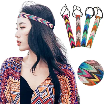 Высококачественная винтажная богемная этническая вышивка, Цветочная повязка на голову для женщин, Резинка для волос для девочек, Ретро Аксессуары для волос  5