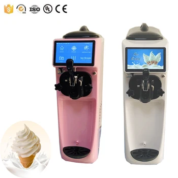 Высококачественная коммерческая машина для производства мороженого с сенсорным экраном, интеллектуальная настольная машина для производства мягкого мороженого One Flavor  5