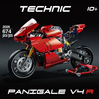 Высокотехнологичная игрушка-мотоцикл Ducatis Panigale V4R, совместимая с 42107 строительными блоками, Игрушки-мотоциклы для детей, детский Рождественский подарок  4